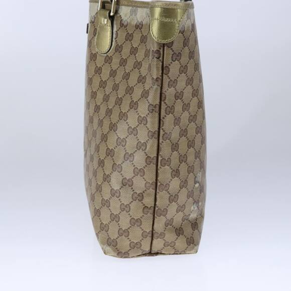 GUCCI GG Crystal Tote Bag Coated Canvas Beige Gold - Picture 5 of 12